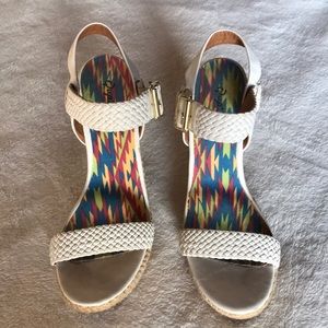 Qupid White Wedges Strappy Buckle